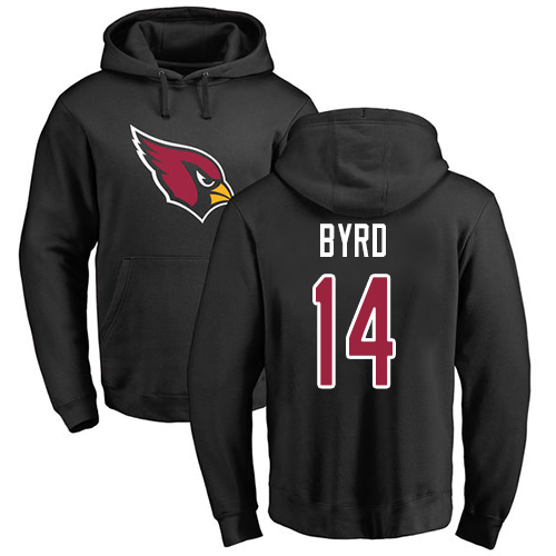 Arizona Cardinals Men Black Damiere Byrd Name And Number Logo NFL Football #14 Pullover Hoodie Sweatshirts